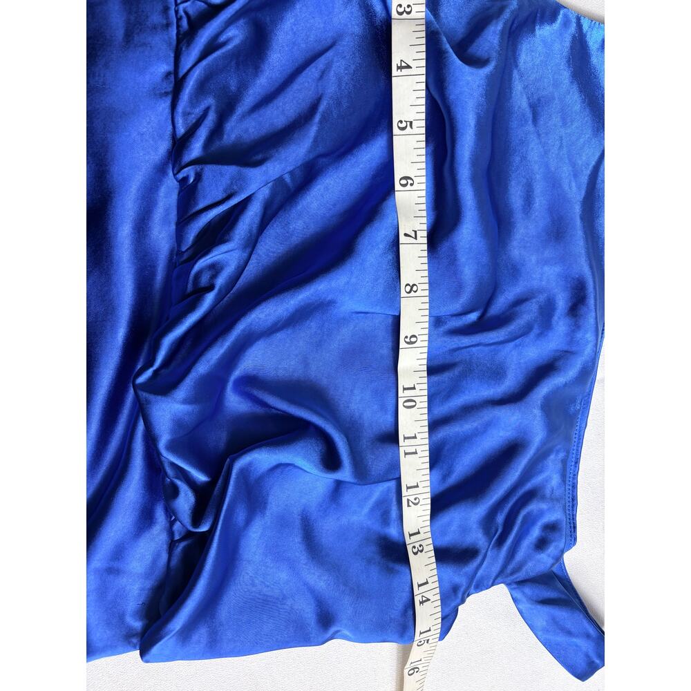 Lulus Blue Satin Mini Dress Off-The-Shoulder Dress Size S NWT - Picture 9 of 10